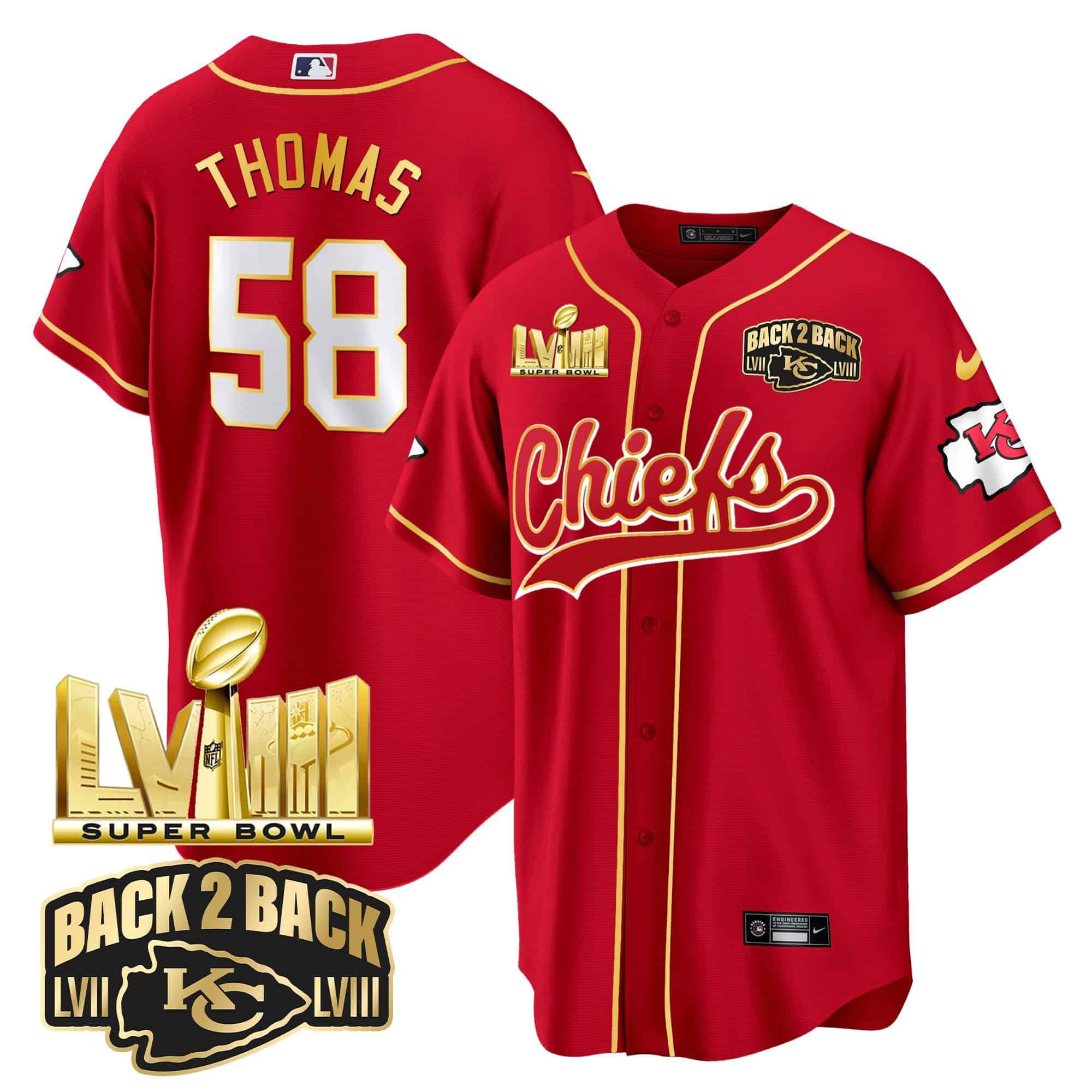 Men Kansas City Chiefs #58 Thomas Red 2024 Nike Super Bowl LVIII Back-2-Back Gold Patch Baseball NFL Jersey->indianapolis colts->NFL Jersey